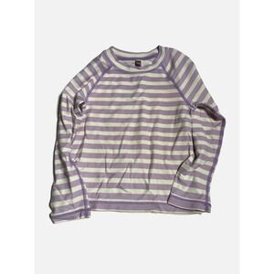 Tea Collection Rash Guard Kids 4T Purple Striped Long Sleeve Swim Top UV Protect